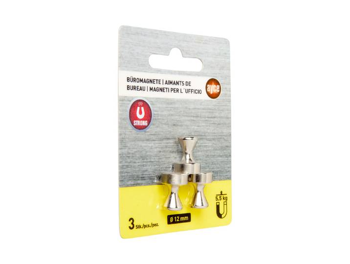Ayce Büromagnete Stark ⌀ 12 mm 3 Stück
