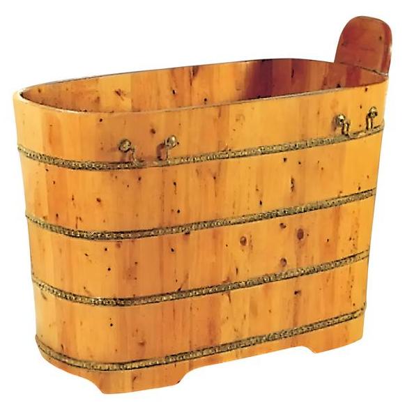 Holzbadewanne Badezuber Fitovanna Freistehende Holzwanne Naturwanne 100x58 cm