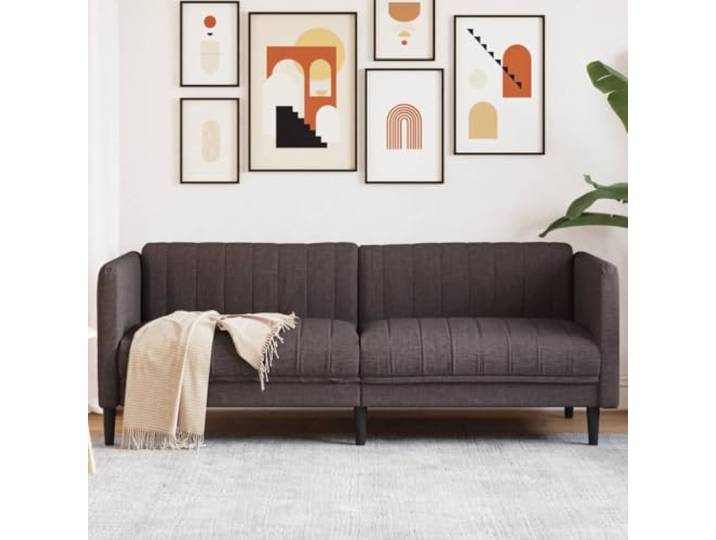 HEFZGDB 3-Sitzer Sofa Dunkelbraun Stoff Modernes Design Wohnzimmer Sitzmöbel mit Dicker Polsterung Atmungsaktiv Langlebig Strapazierfähig Stabile Beine Komfortabel Entspannen Maximal