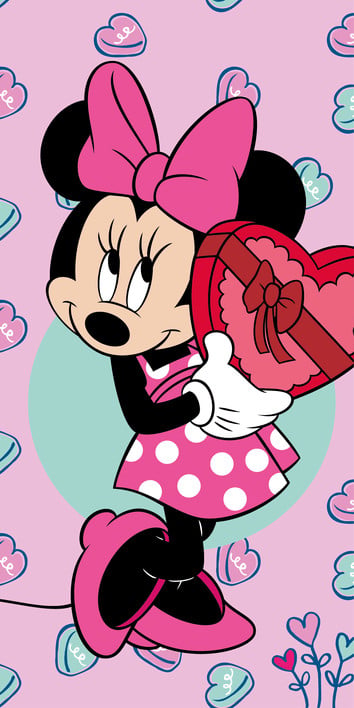 Disney Minnie Mouse strandlaken Hearts 70 x 140 cm