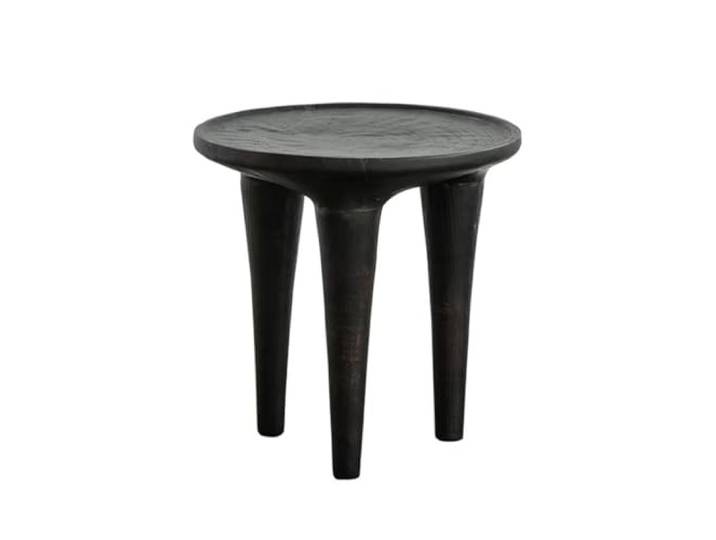 YCCHAH Sofatisch Retro-Couchtisch Aus Karbonisiertem Massivholz, Kreativer B&B-Café-Sofa, Kleiner Runder Tisch Wohnzimmer-Beistelltisch