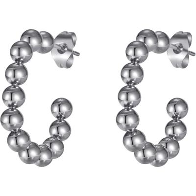 Paar Creolen FIRETTI "Schmuck Geschenk Edelstahl Ohrschmuck Ohrringe Bubble", silber (edelstahlfarben), Ohrringe, Damen, Edelstahl