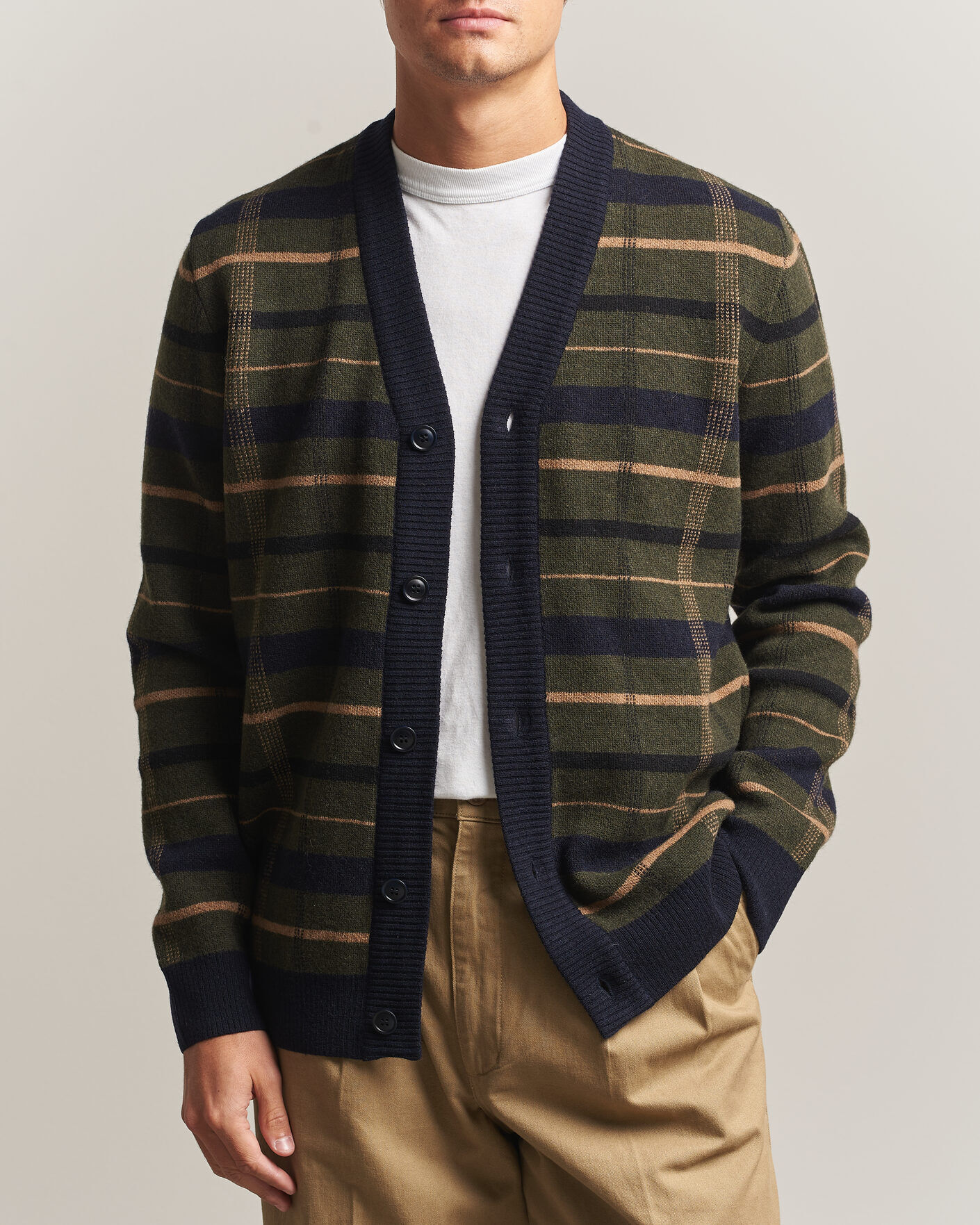 Barbour Lifestyle Kane Knitted Cardigan Navy men L Blå,Flerfarvet,Grøn