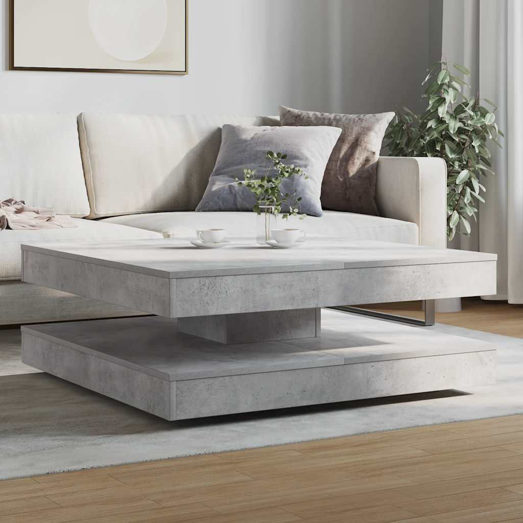 Fjørde & Co Coffee Table 360-Degree Rotatable 90X90x34.5 Cm Concrete Grey