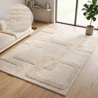 Teppich OTTO HOME "Modea, geometrisches Muster, 3D", beige, B:80cm H:20mm L:150cm, Kunstfaser, Teppiche, Teppich, Ton-in-Ton, Hoch-Tief, weich, Wohnzimmer, Schlafzimmer