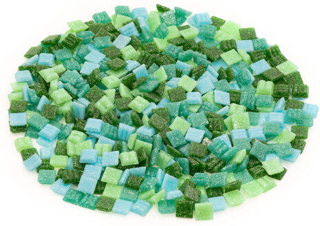Glas-Mosaik, Grüntöne, 10 x 10 mm, 300 g