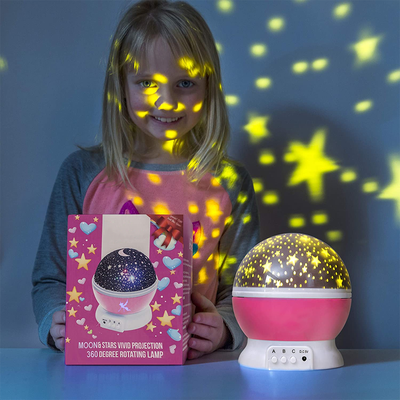 Playful Picks Space Projector Lamp Rotating Universe Light For Bedroom & Room Decor Pink