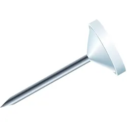Exacompta 14500E Blisterbox mit 100 Stück Flachkopfnadeln, Ø5mm, Spitze 8mm - Weiß