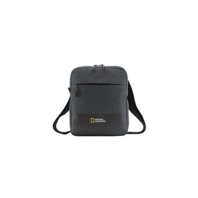 Schultertasche NATIONAL GEOGRAPHIC "SHADOW", Damen, Gr. B/H/T: 5,5cm x 26,5cm x 22cm, grau (anthrazit), Kunstfaser, unifarben, Taschen Schultertasche, aus recycelten PET-Flaschen