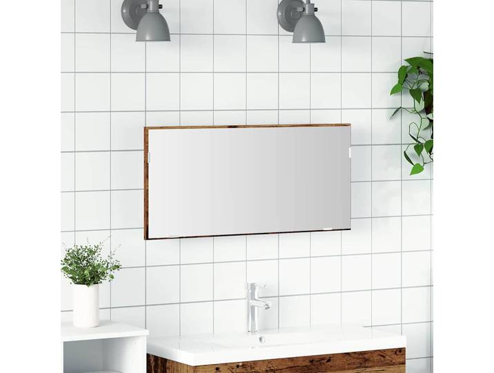 vidaXL Spiegel Altholz 80 x 37 cm Glas und engineered Holz