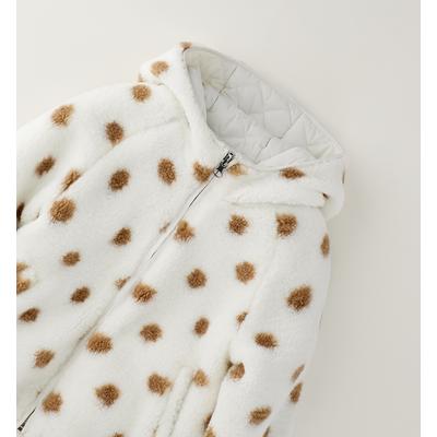 Outdoorjacke SARABANDA "BABY GIRL JACKET", Kinder, Gr. 116, cream, braun, 100% Polyester, Jacken Outdoorjacke