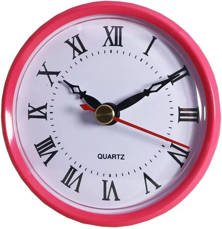 INF Mouvement d'horloge à quartz HR1688 avec cadre rose et chiffres romains noirs Blanc