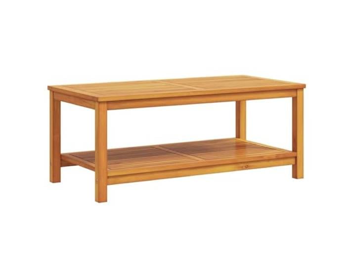 HKLGBVCR Beistelltisch aus massivem Akazienholz, 110 x 55 x 45 cm, mit Regalen