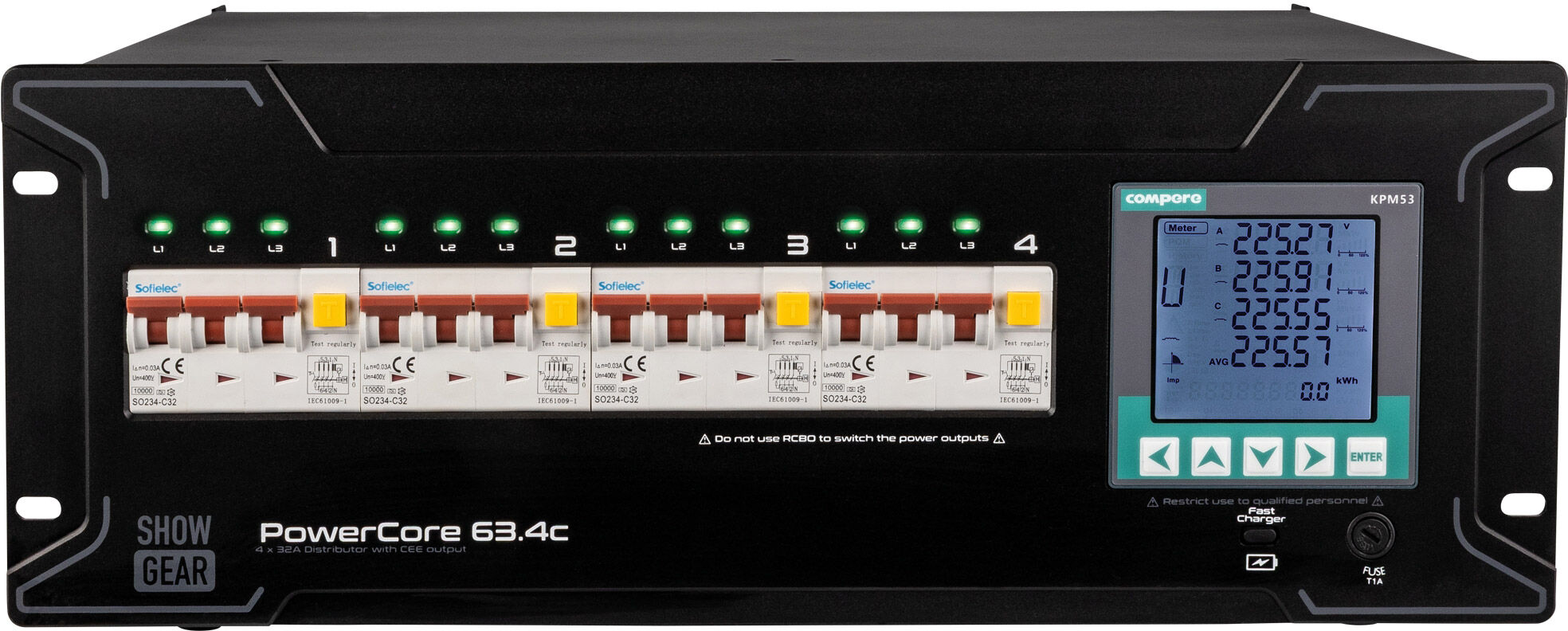 Showgear Powercore 63,4 C 4x Cee 32 A Stromverteiler