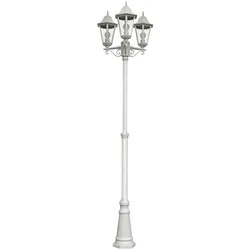 DELUKE Kandelaber ANNA Aluminium Weiß 220x58x58cm Außenwegeleuchte Hof Garten Laterne