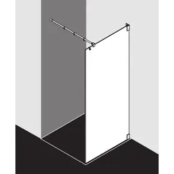 Kermi Filia Glasanlage FITWF10020VPK 100x200cm, silber hochglanz, ESG klar Clean, 90Grad Stabilisierung, rahmenlos