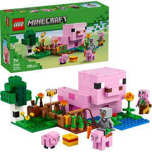LEGO Minecraft 21268 Das Babyschwein-Haus, ab 7 Jahre, 238 Teile