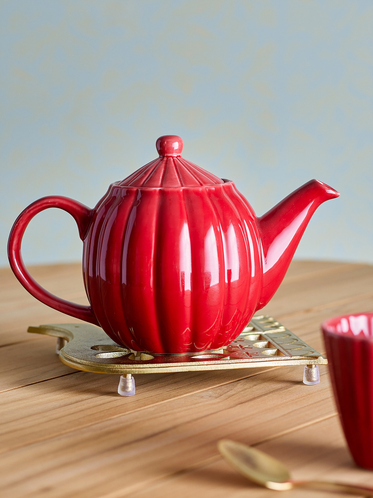 home24 Theepot Latina Rood Keramiek Ø 13cm