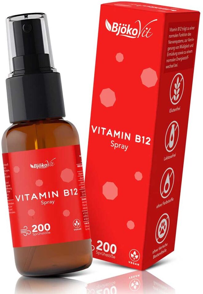 BjökoVit Vitamin B12 Spray 500 µg – Dreifach-Komplex 30ml