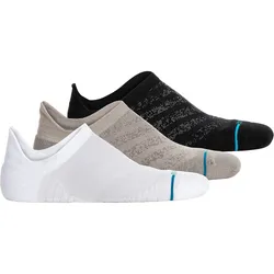STANCE Unisex Sneakersocken, 3er Pack - Run Light Tab, Logo, Performance Socken Schwarz/Weiß/Grau / 43-47