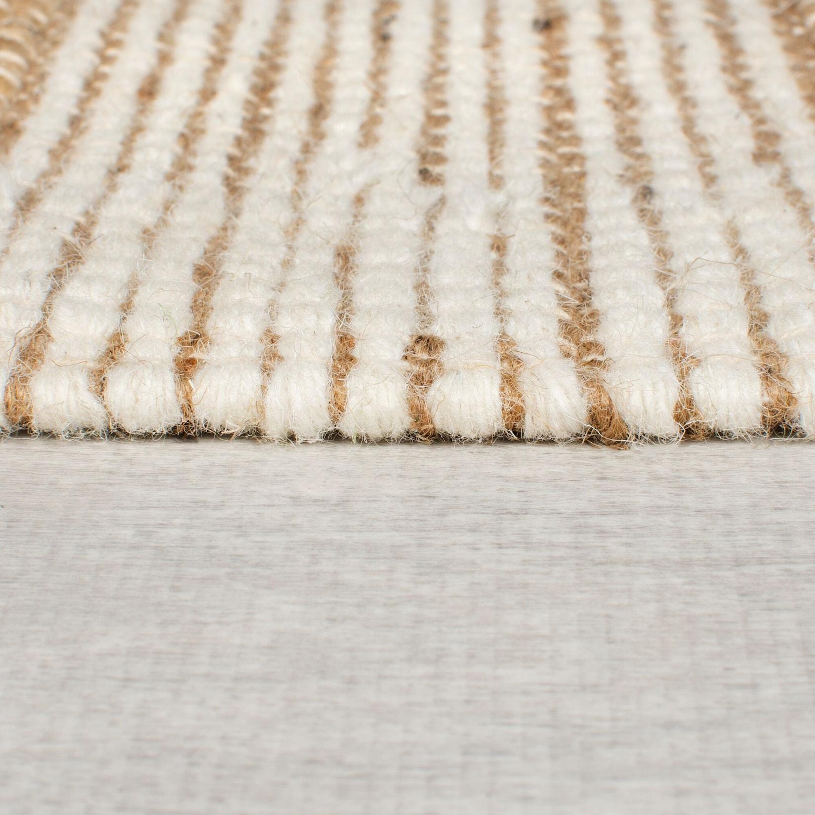 Läufer gestreift Natur-Grün 60 x 230 cm - WHARFE Kadima Design