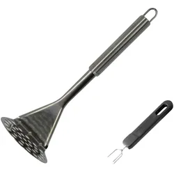 Fackelmann Manueller Kartoffelstampfer und 3-zinkige Kartoffelgabel Duo