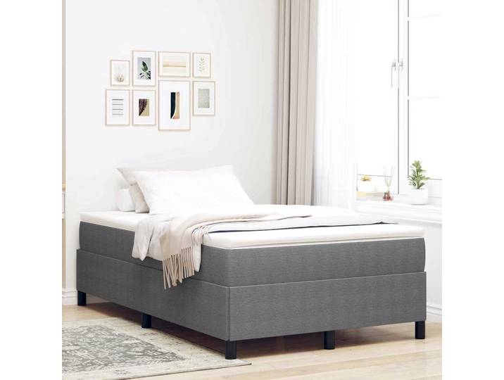 vidaXL Boxspringbett Hellgrau 120 x 200 cm Cordstoff
