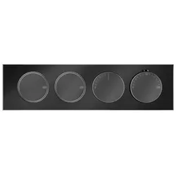 Gessi Origini Fertigmontageset Hochleistung-Thermostat mit Tasten-Bedienung, 2-Wege, horizontale Wandmontage, 66222706, Farbe: Metall Schwarz PVD
