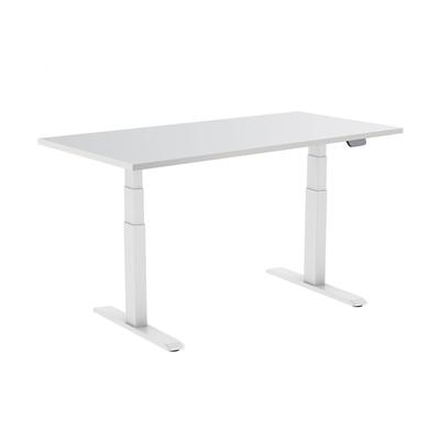 KIMEX - Motorisierter Sitz-Steh-Schreibtisch 150x75cm Weiße Tischplatte/Weiße Beine