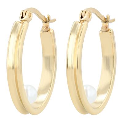 Paar Ohrhänger ADELIA´S "Ohrringe aus Edelstahl mit Perle", Damen, Gr. Damen, Edelstahl, gold, Ohrringe, Geschenkidee: zeitlos und vielseitig