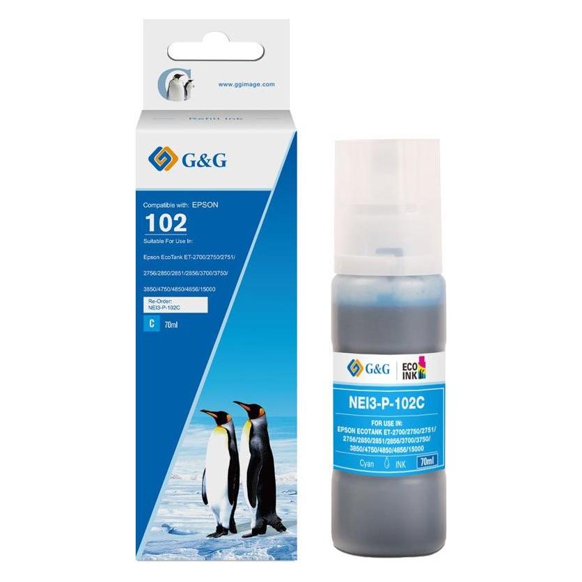 G&G Patrone komp. Epson 102/C13T03R240 Tintentank Cyan (C) (20694)