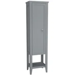 VitrA Valarte Hochschrank, 54 cm breit, 197 cm hoch, Grau Matt, bodenstehend mit Softclose-Tür und 4 Möbelfüßen