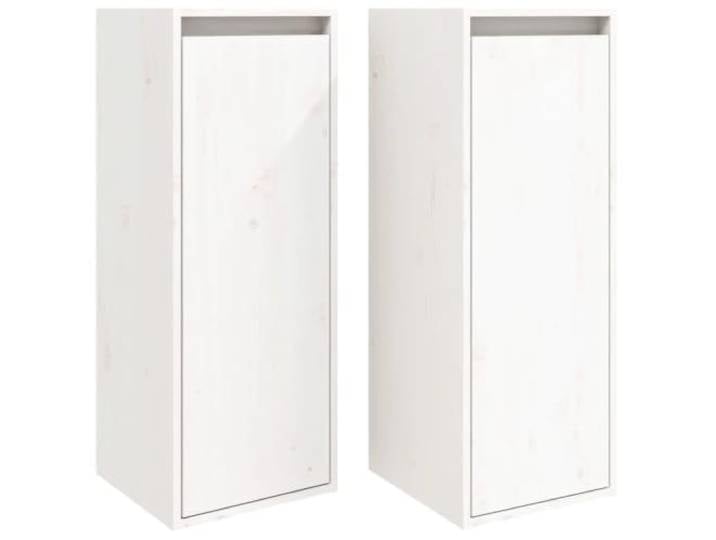 Helloshop26 2er Set praktische dekorative Wandschränke 30 x 30 x 80 cm Kiefer massiv weiß 02_0048097
