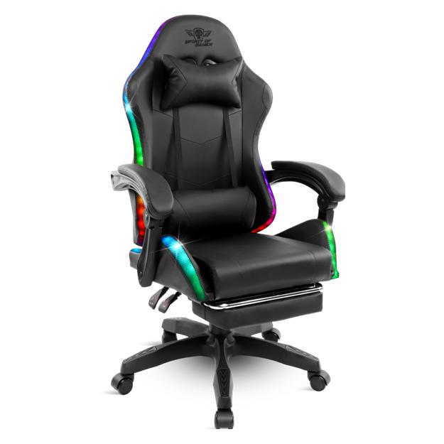 Spirit Of Gamer Sirius RGB Gaming-Stuhl - Höhen- und Neigungsverstellung - Schwarz - max. 120 kg (PERSPISOGGCSRG)