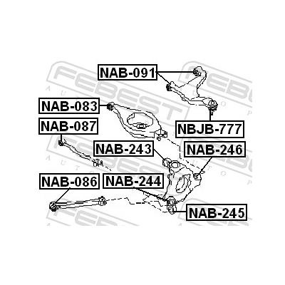 FEBEST Lagerung, Lenker NAB-087 vor der Achse für NISSAN