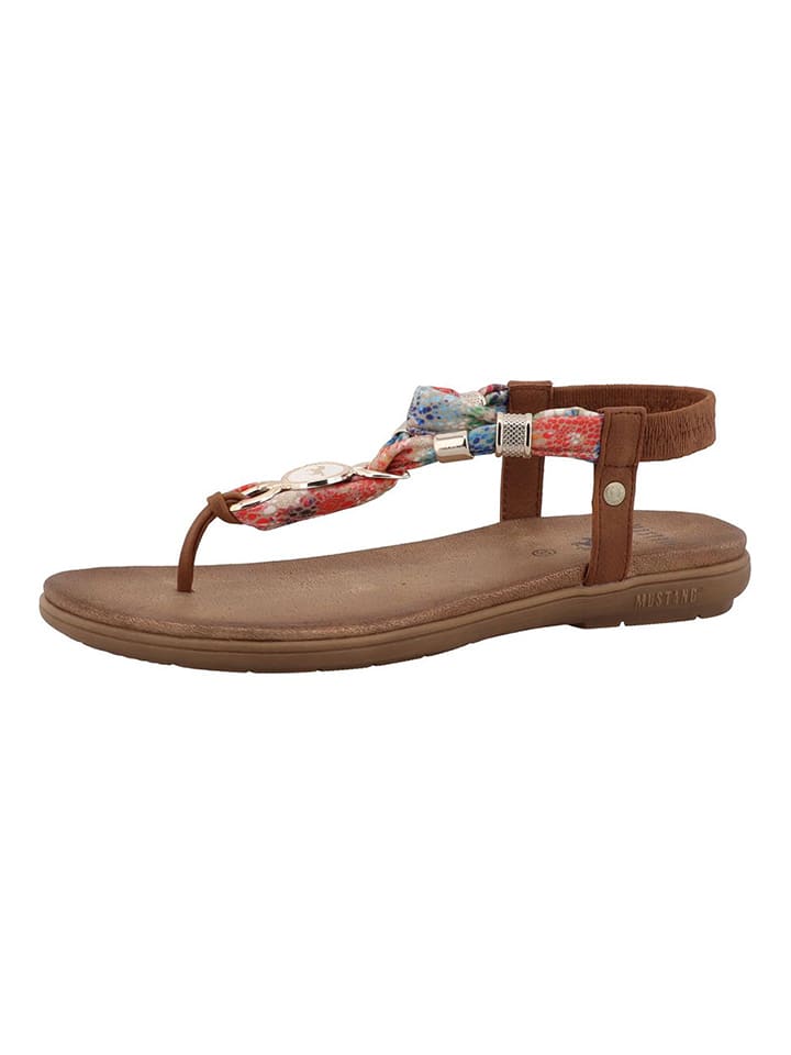 MUSTANG SHOES Zehensandalen "Dona" in Bunt/ Hellbraun - 40