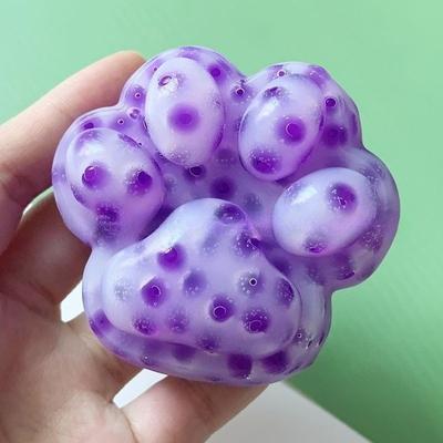 Friendly Fresh Finds Cat Paws Squeeze Toy Soft & Cute Blackhead Fidget Toy For Stress Relief purple