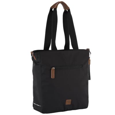 Shopper CAMEL ACTIVE "Aurum", Damen, Gr. B/H/T: 39cm x 34cm x 12cm, schwarz, Polyester, beschichtet, clean, unifarben mit Farbeinsätzen, Taschen Shopper, aus recyceltem Polyester in Nylonstruktur, leicht & mit feinen Details