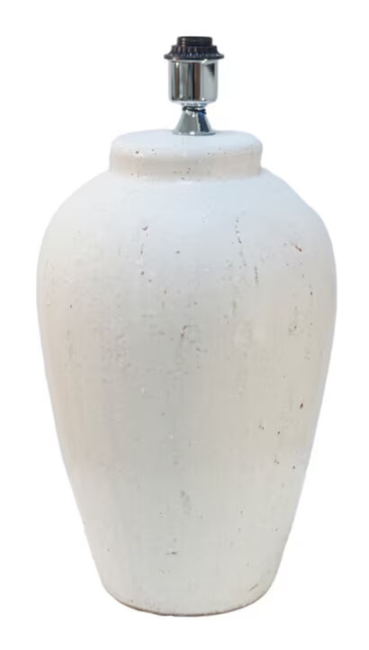 Light & Living Lampvoet Vesuvius Keramiek, Wit, Rond, Hoogte: 55 cm