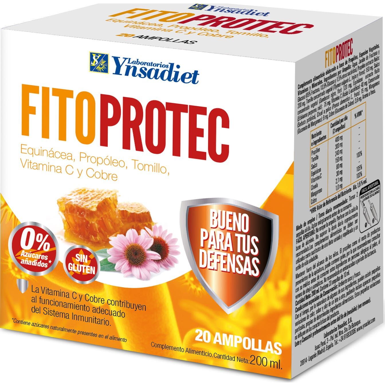 Ynsadiet Fitoprotect 20 Ampollas