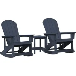 vidaXL Garten-Lounge-Set 3 pcs Marineblau HDPE