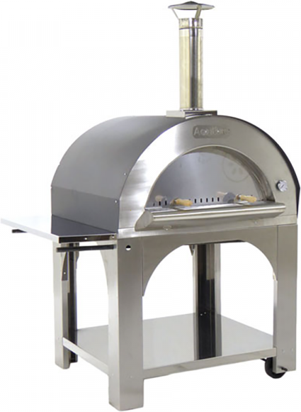 AgriEuro Premium Cibus Inox - Four à bois à pizza d'extérieur - 5 pizzas