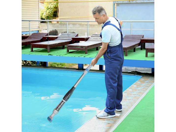 Outsunny Aspirateur Piscine Sans Fil Manche Télescopique