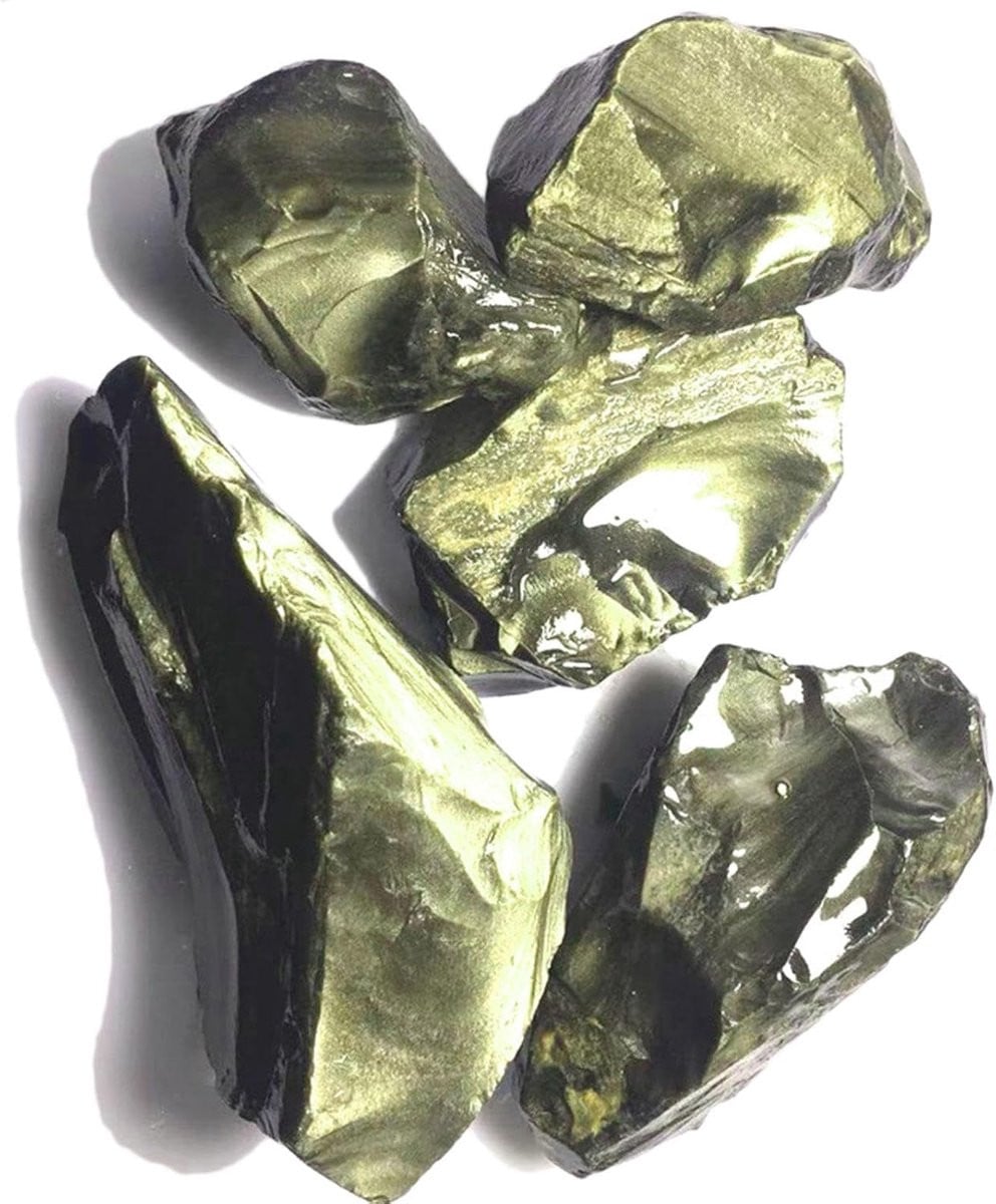 Natuurlijke Obsidiaan Kristal Rotsen - Goud Zwart - 10 kg