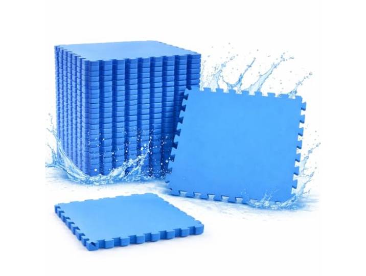 EYEPOWER Poolunterlage 8,4 m² - 36 EVA Matten 50x50x1 cm - Outdoor Poolmatte 1 cm dick- rutschfeste Bodenunterlage für Pools und Whirlpools, stoßdämpfende Schutzplatten für Terrasse und Garten