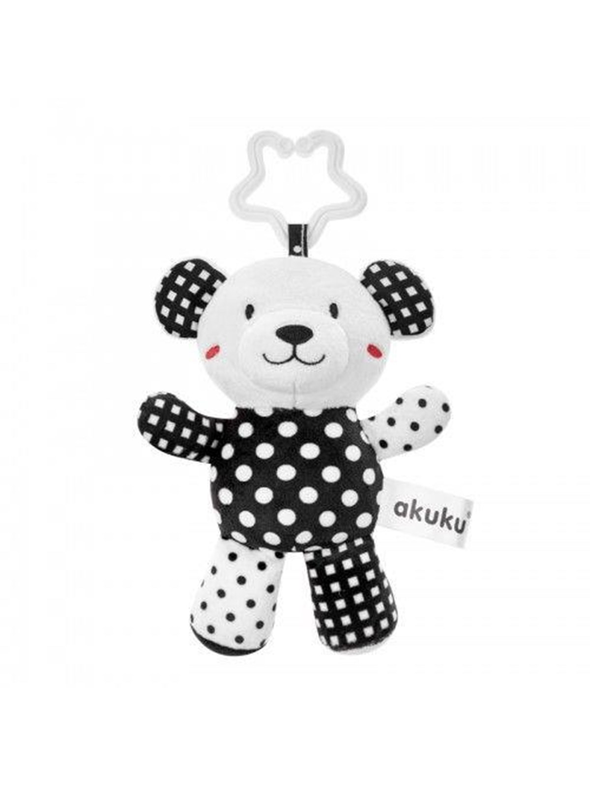 Akuku Plush hanging toy black/white BEAR