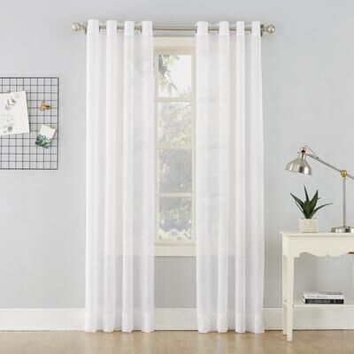 No. 918 Erica Crushed Voile Sheer Grommet Curtain Panel, Single Panel