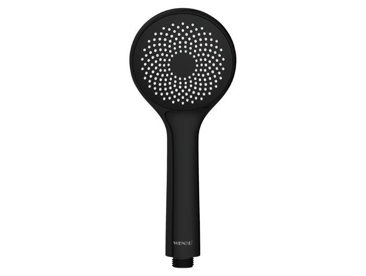 Pommeau de douche WENKO WATERSAVING rond Ø9\,5cm noir Douche à main Wellness Douche de pluie