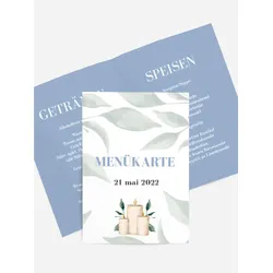 Menükarten Kommunion selbst gestalten mit Spruch und Fotos im Onlinedesigner bei Meine-Kartenmanufaktur.de