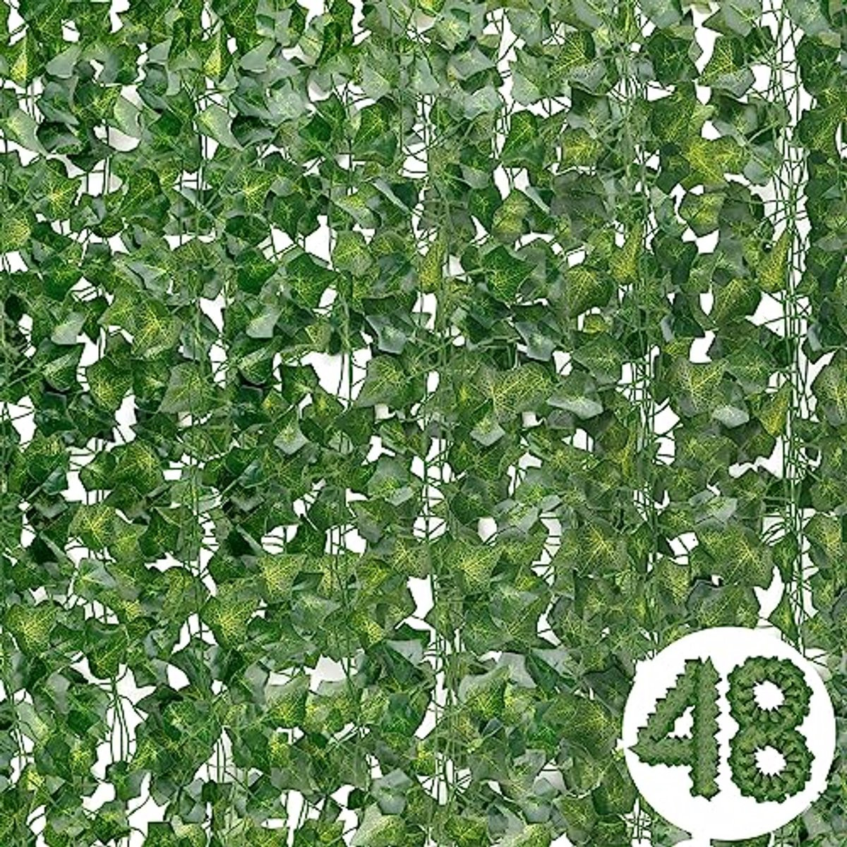 48 Stuks Kunstmatige Klimop Slingers - Groene Decoratieve Hangplanten voor Feest en Interieur